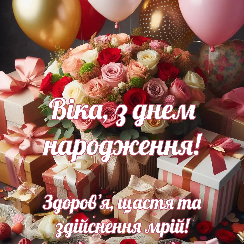 веселі привітання з днем народження Вікторія
