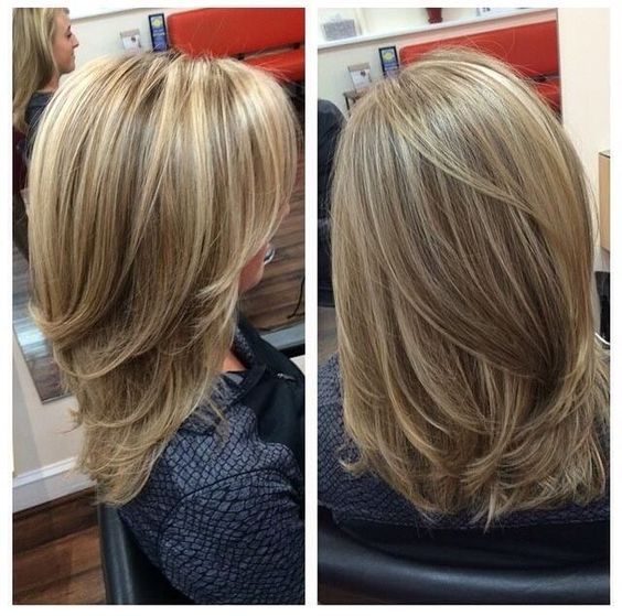 Градуированная стрижка на средние волосы